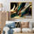 Toile avec cadre flottant or