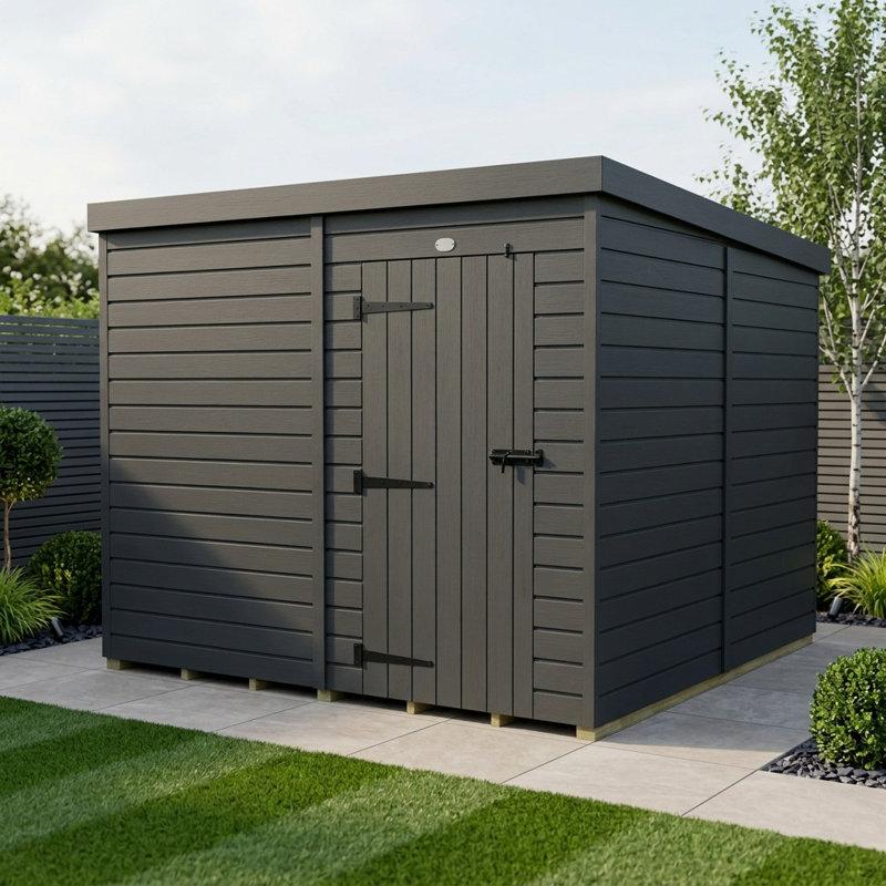 Total Sheds 7ft x 8ft Composite Pent Garden Shed - Single Door - No Windows - EPDM Rubber Roof - UK Manufactured