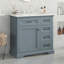 Meuble-lavabo 36 po avec lavabo, lavabo en céramique, 2 tiroirs basculants, charnières de porte à fermeture en douceur-134774860