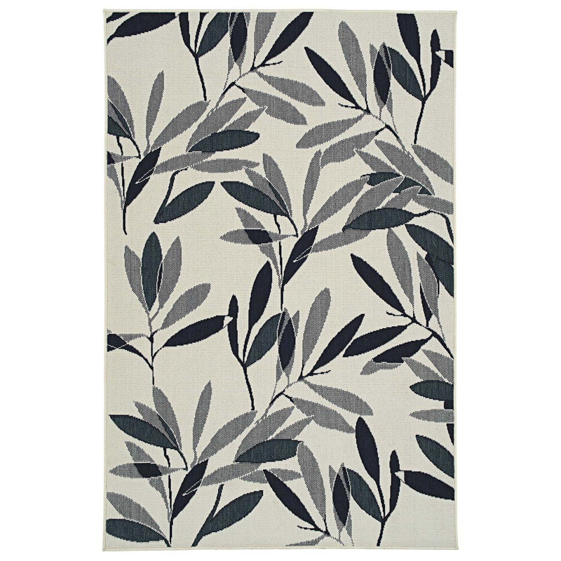 Modern Leaves Rectangle Area Rug