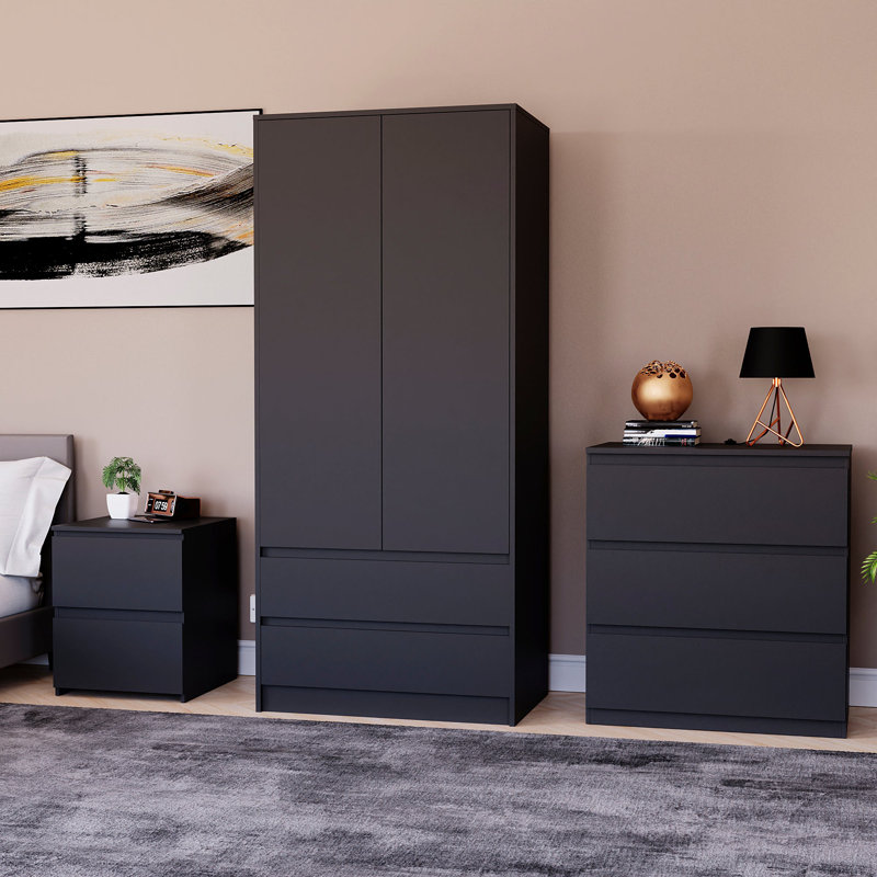 Cunha Piece Bedroom Set, Black