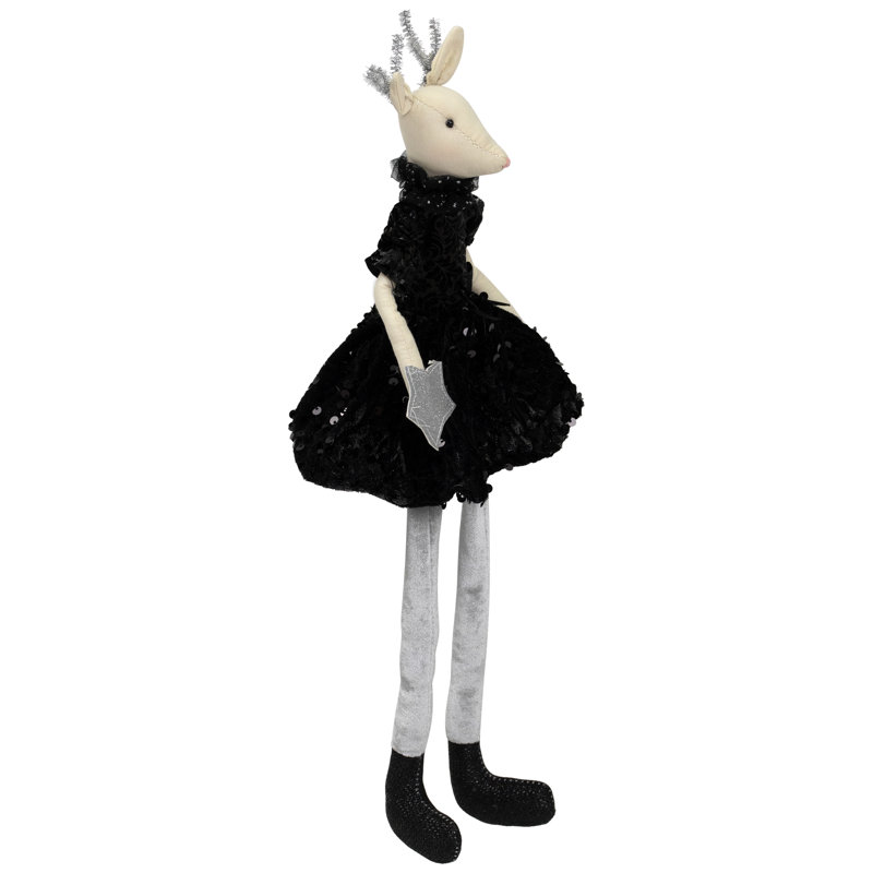 Sitting Reindeer With Dangling Legs Christmas Figure - 18"