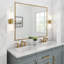 Luminaire pour meuble-lavabo 2 lumières Positano - l 20,8 po - Laiton brossé - Verre blanc-26265494-26265497