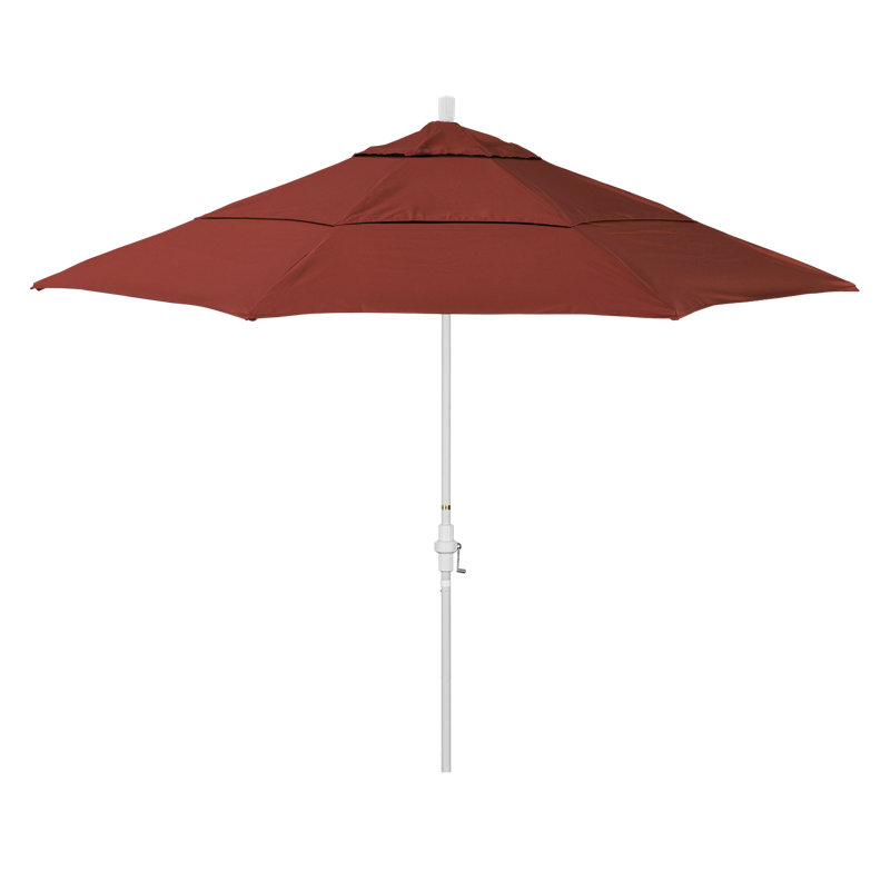 Parasol de marché Broadmeade octogonal Sunbrella, Toile Toile Sunbrella® au henné, Blanc mat