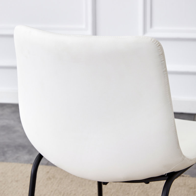 Ensemble de 4 chaises classiques en cuir PU seulement, sans les tables, Blanc