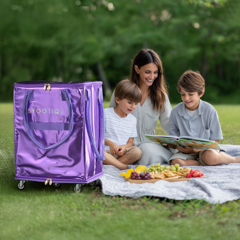 Sac d'épicerie sur roulettes Byootique, Mauve