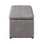 Repose-pieds rectangulaire avec rangement en lin et coussin éponge, beige