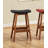Mid-Century Modern Faux Leather Solid Wood Counter Height Stools (Set of 2)-12512885