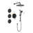 Bathroom Shower System In Matte Black With Innovative Head And Air-Injected Handheld-124646518