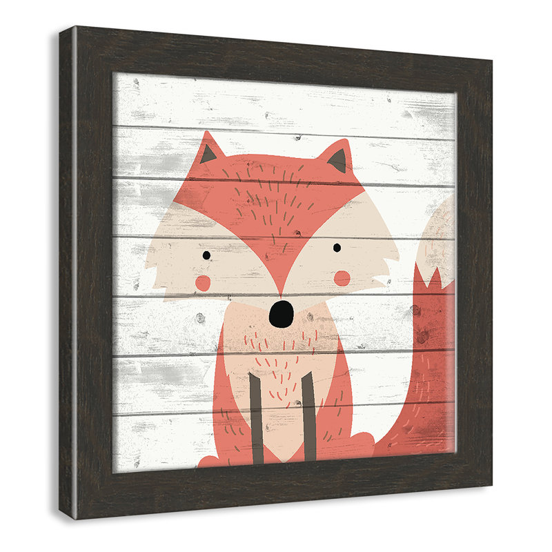 Adhésif décoratif 1 pi Woodland Creatures, H 12 po x l 12 po x P 0,6 po, Encadré plat à grain de bois noir