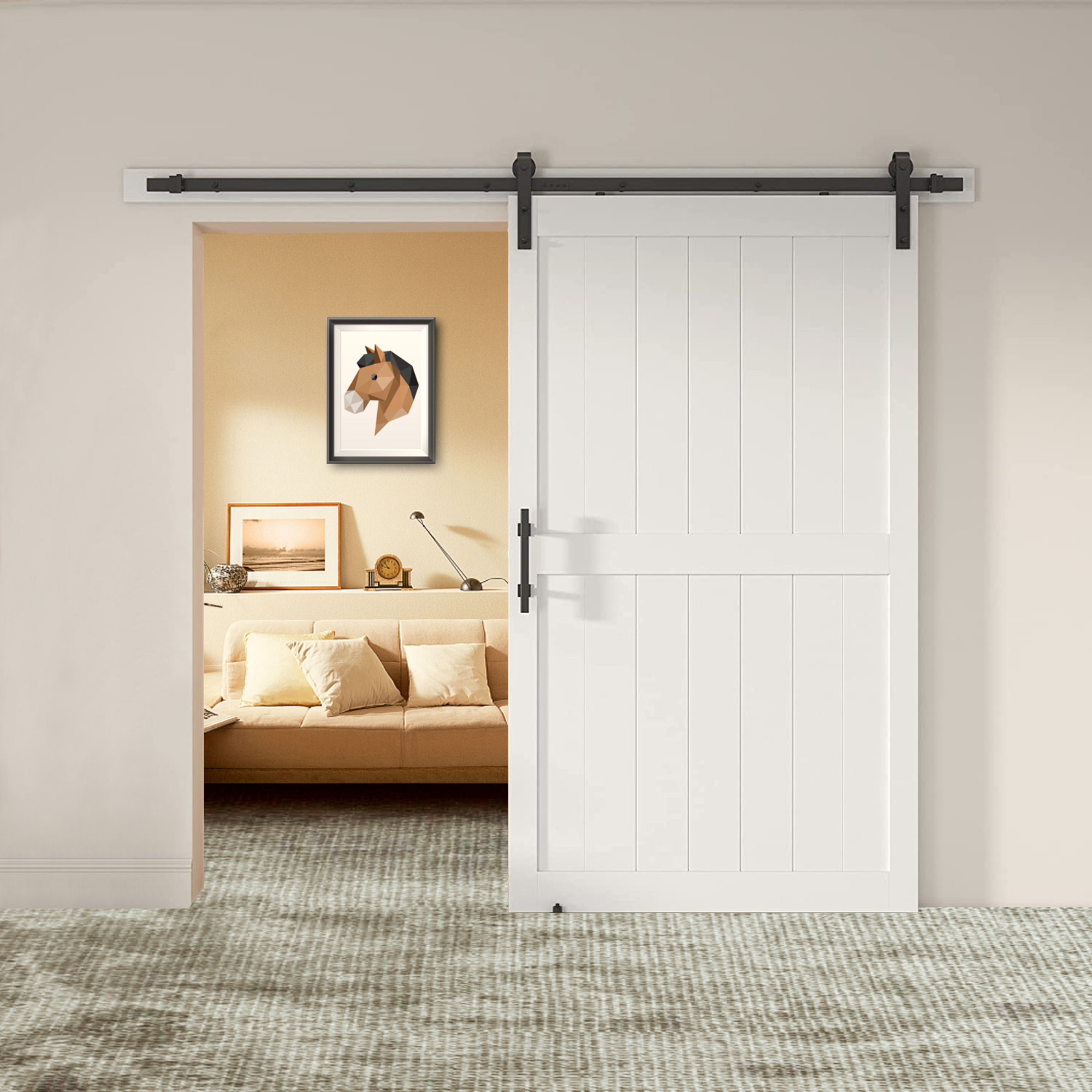 Bronco Hardware Modern Standard Single Barn Door Hardware Kit & Reviews ...