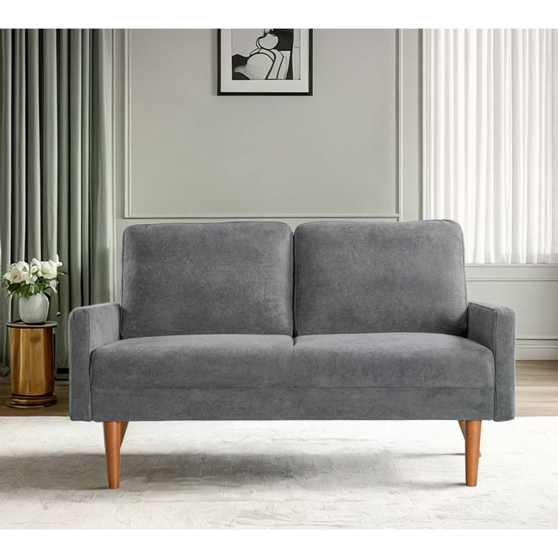 Modern design upholstered Sofa, 33.07" H x 55.51" W x 29.92" D, Gray