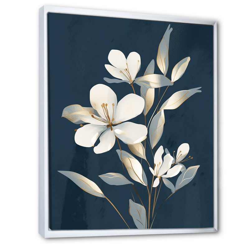 Plumeria Floral Dreams, reproduction d'art sur toile, H 32 po x l 24 po x P 1 po, Cadre flottant blanc