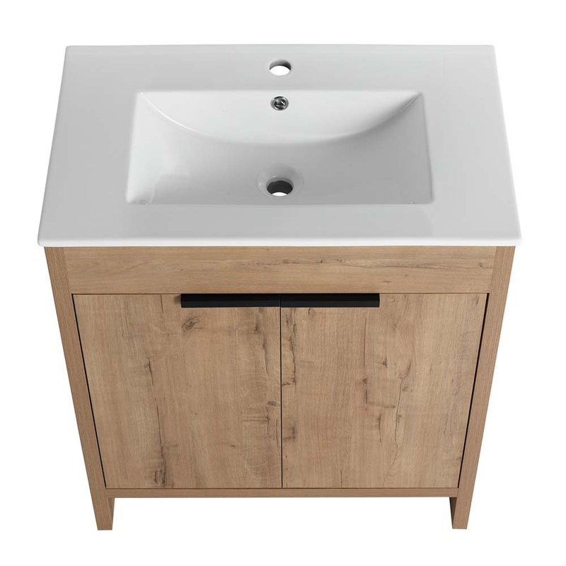 30'' Single Bathroom Vanity with Sink, Imitative Oak