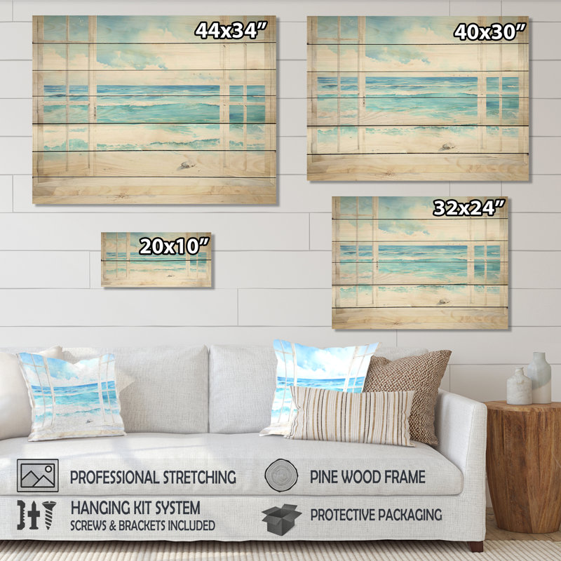 Tranquility Beachside Windows Horizon II - Fenêtres côtières sur bois, H 10 po x l 20 po x P 0,78 po