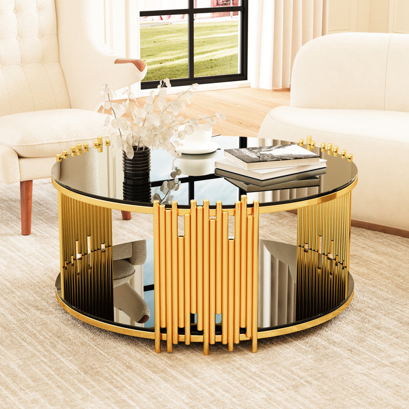 Table basse circulaire en acier inoxydable