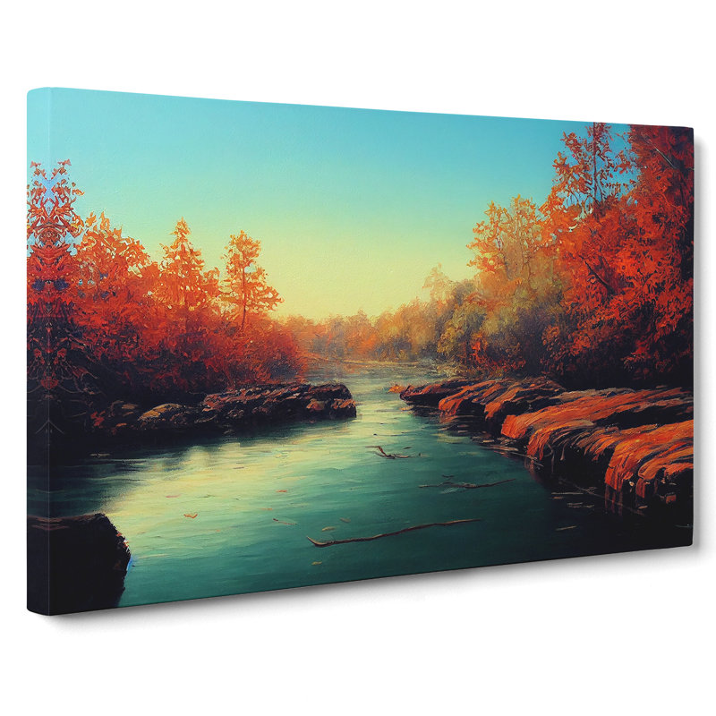 Autumn Forest River - Wrapped Canvas, 35cm H x 50cm W x 3cm D