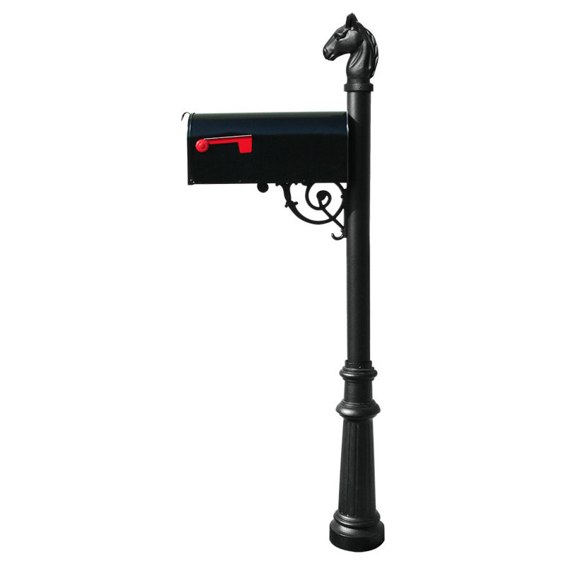 Boîte aux lettres montée sur poteau Lewiston, Noir