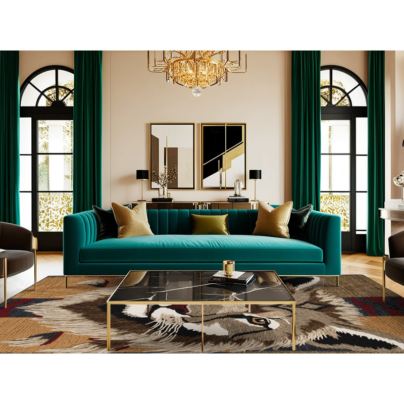 Washable Andean Mountain Lion Big Cats Area Rug, Round 8'