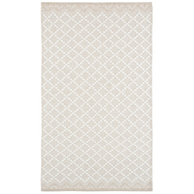 Northport Hand Woven Wool/Cotton Geometric Rug in Ivory/Beige