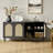 63" W Manufactured Wood Sideboard with Rattan Doors-2142125790
