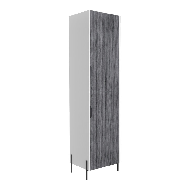 Iyana White and Grey Oak 2 -Door 4 -Shelf Cabinet