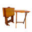 Plateaux en bois massif et support de rangement, finition miel, idéal pour le salon de 4 tables avec rangement, bois, pratique