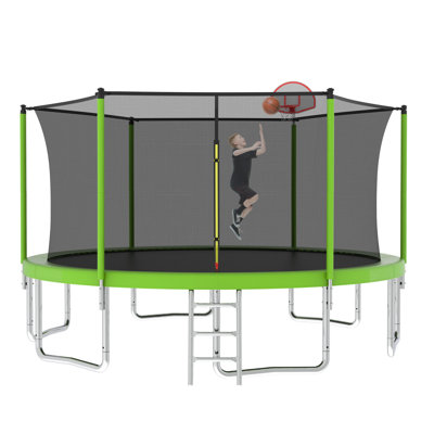 14 pi pour enfants avec filet de sécurité pour enclos extérieur pour grand trampoline
