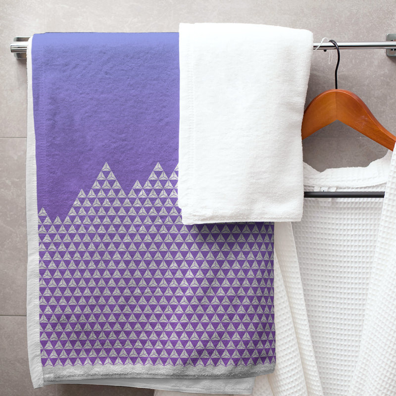 Katelyn Elizabeth Cotton Blend Bath Towel, Blue/Purple