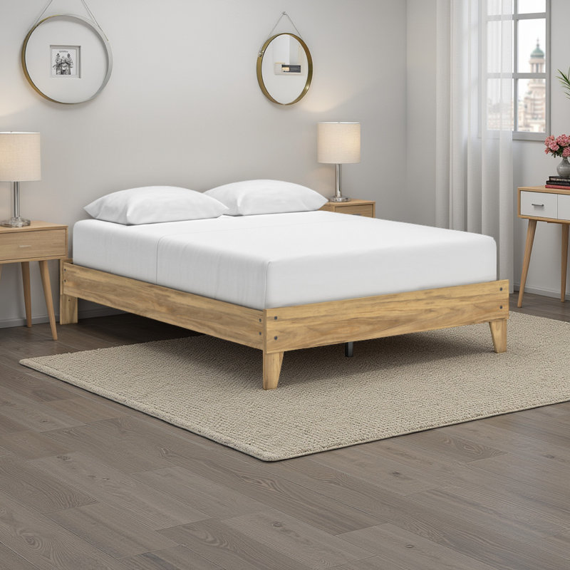 Jemini Platform Bed, Queen, Light Brown
