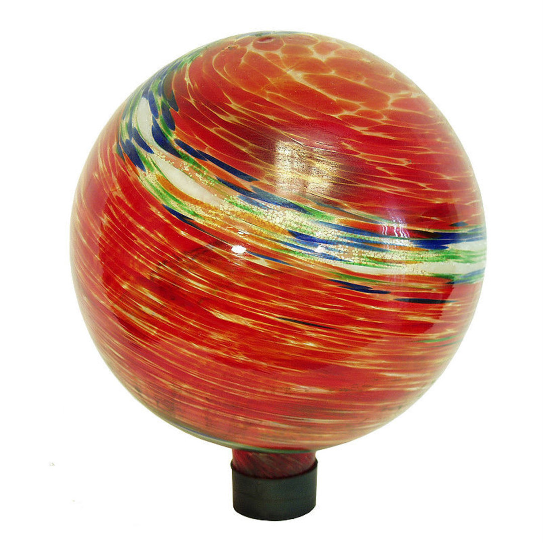 Ena Weather Resistant Glass Abstract Gazing Ball Canora Grey