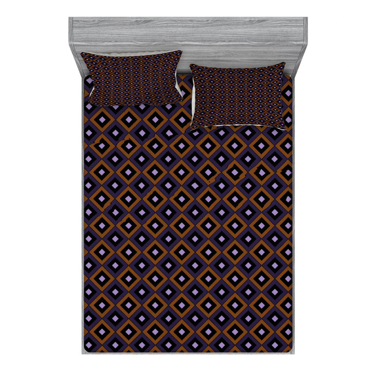 Microfiber Ikat Sheet Set, Full Sheet Set with Fitted Sheet