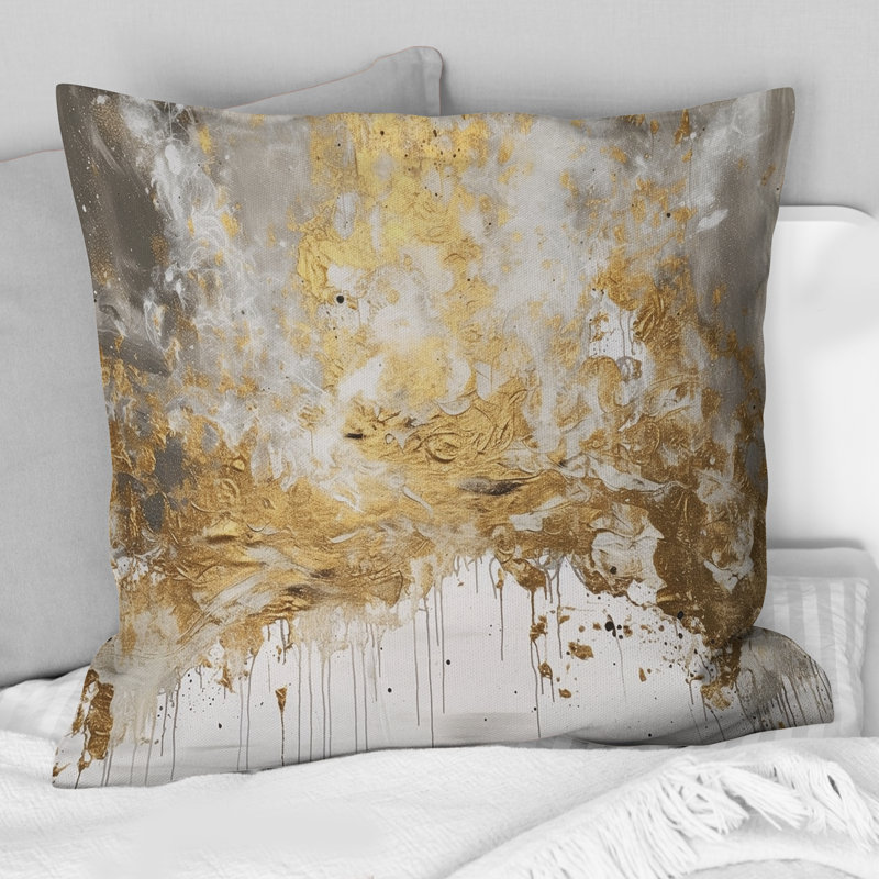 Coussin Golden Abstract, Carré, 18" x 18"