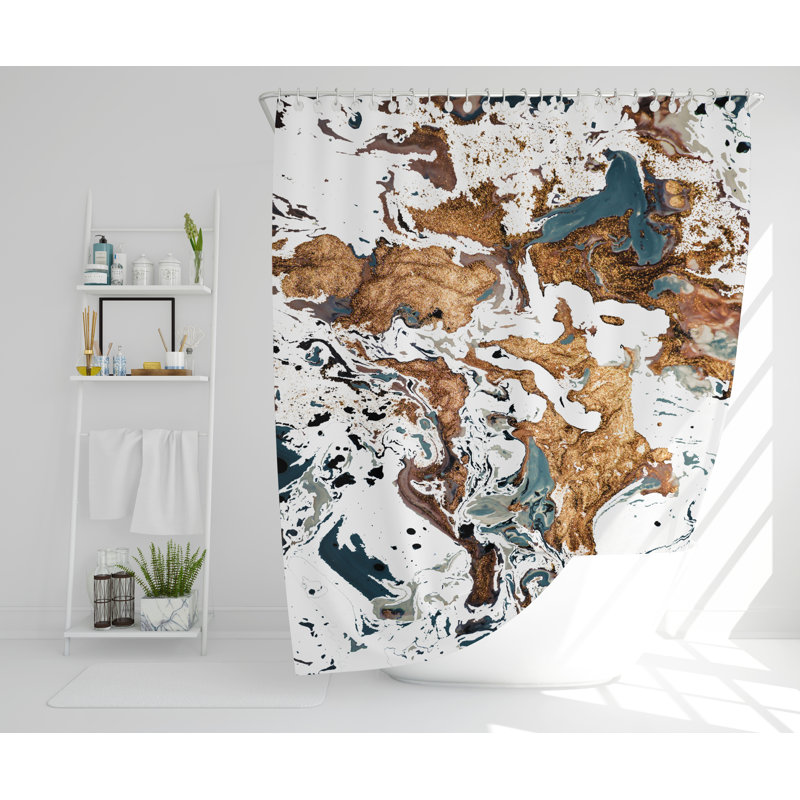 Lakendra Polyester Shower Curtain Set, 168cm H x 168cm W
