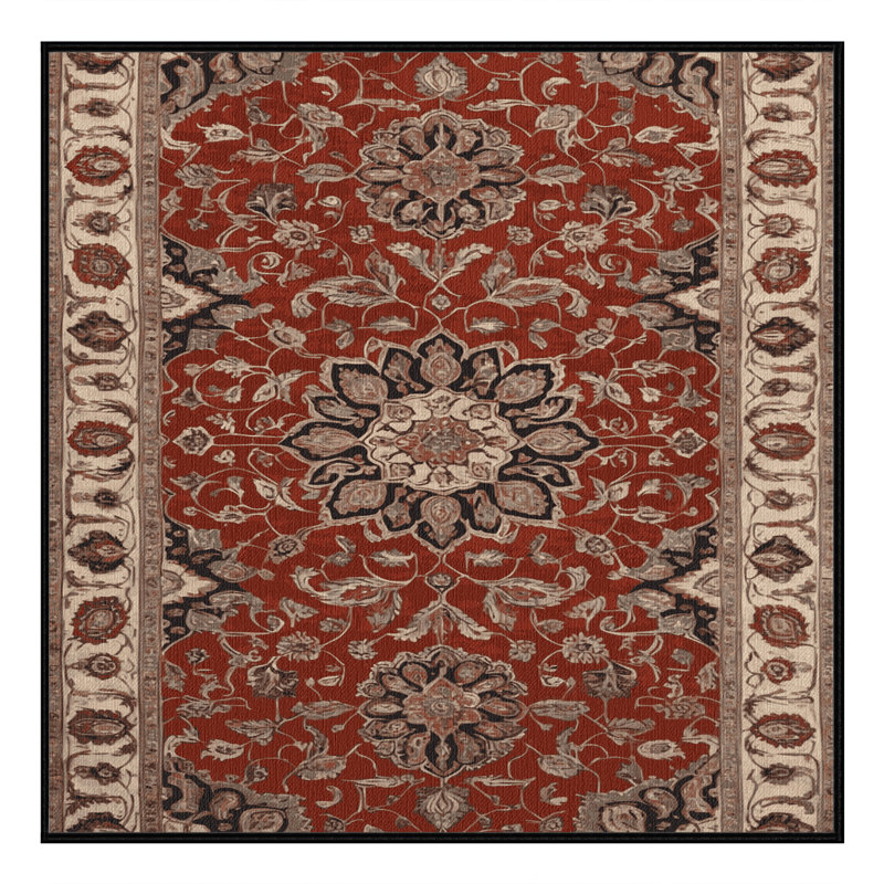 Machine Washable Persian Brown Area Rug, Square 3'
