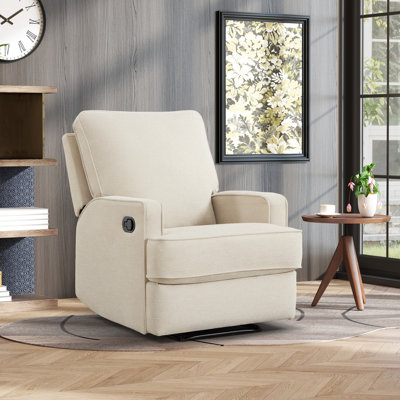 29.5" Wide Modern Refined Linen Upholstered Standard Manual Recliner
