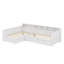 Structure de lit de jour en L pour lit double en bois, comprenant 3 tiroirs de rangement et une bibliothèque-122526782