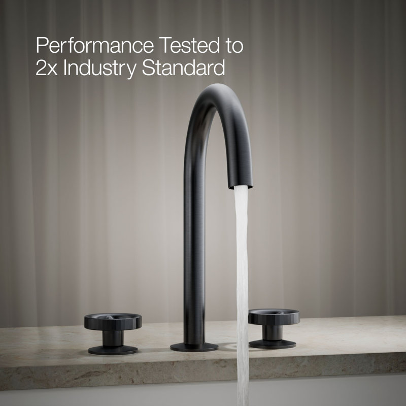 Components Deck-Mount Bath Faucet Handles With Industrial Design, Brushed Graphite
