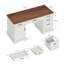 Bureau de direction de ferme avec prises de courant encastrées, bureau de bureau à domicile en bois avec tiroirs, bureau d'ordinateur rustique avec armoire de rangement, bureau de style rétro avec tiroir classeur-1472558565