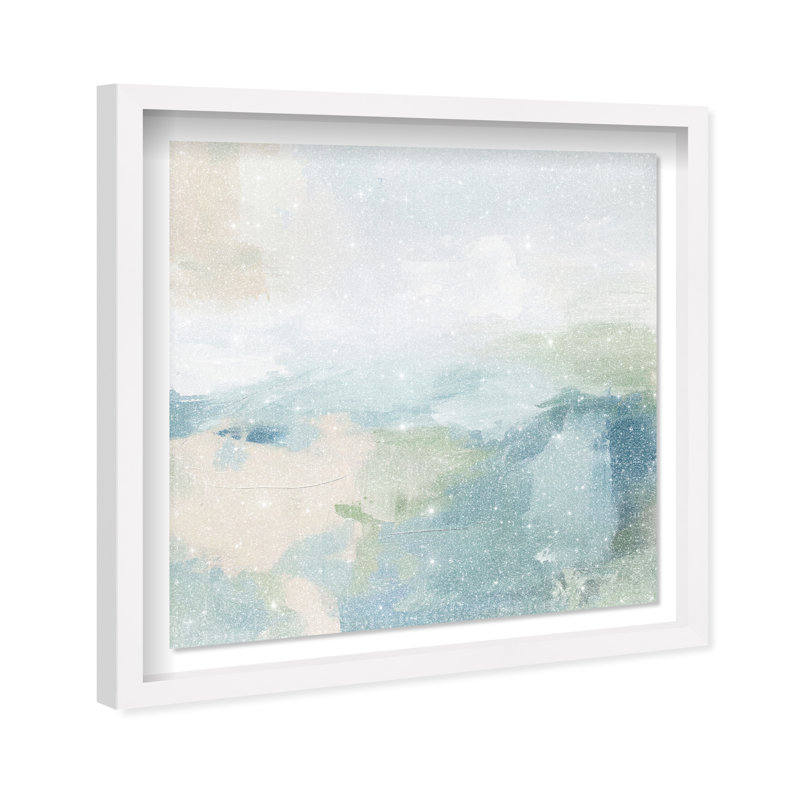 Turquoise Echoes I Shadowbox Abstract Print by Oliver Gal, Black Frame, 12 x 12, 21.5"H x 21.5"W, White Frame