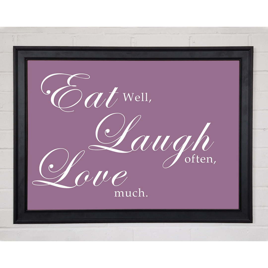 Küche Zitat Eat Laugh Love Dusty Pink Gerahmter Druck