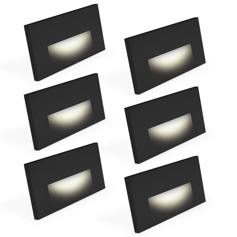 Éclairage de marches à DEL Luxrit, 5cc, 3W, 150LM, faisceau 90 °, intensité variable, 120V, couvercle de plaque interchangeable, éclairage intérieur / extérieur, paquet de 6
