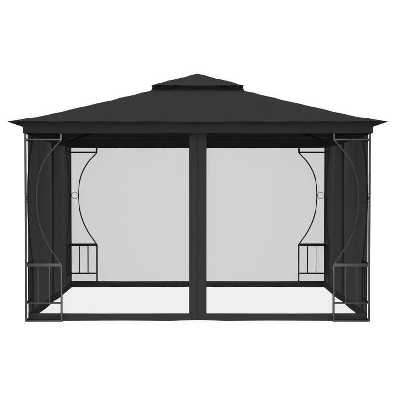 Mtsahovi 118" x 118" Steel Patio Gazebo, Anthracite