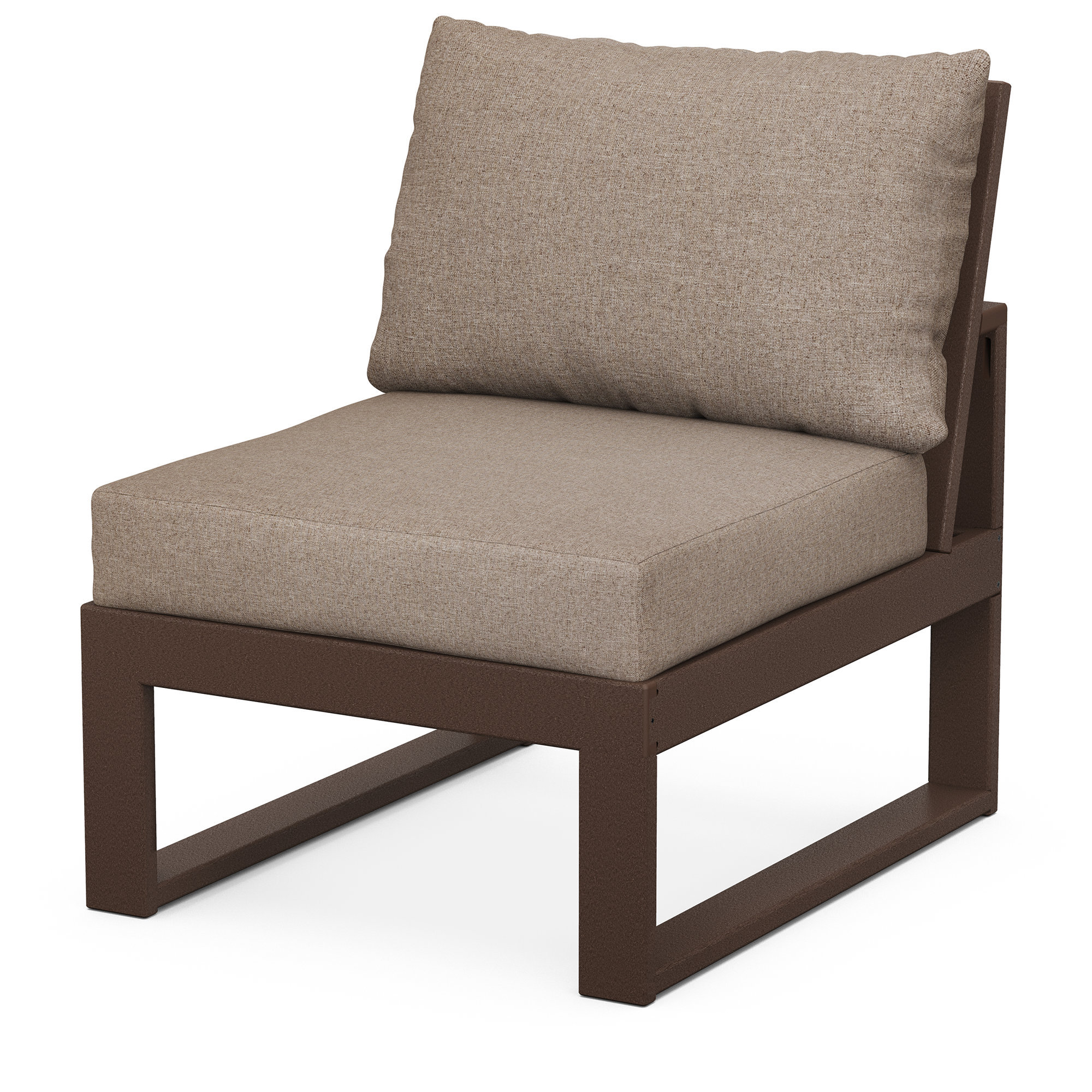 Edge Modular Armless Chair, Mahogany, Spiced Brown Revolution®