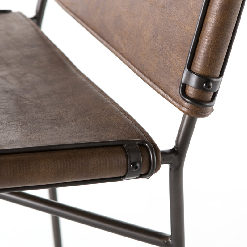 Stoehr 18.9'' H Faux Leather Upholstered Side Chair, Brown