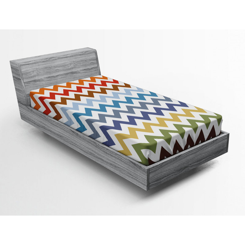 Microfiber Fitted Sheet, Twin Fitted Sheet, Black Chevron