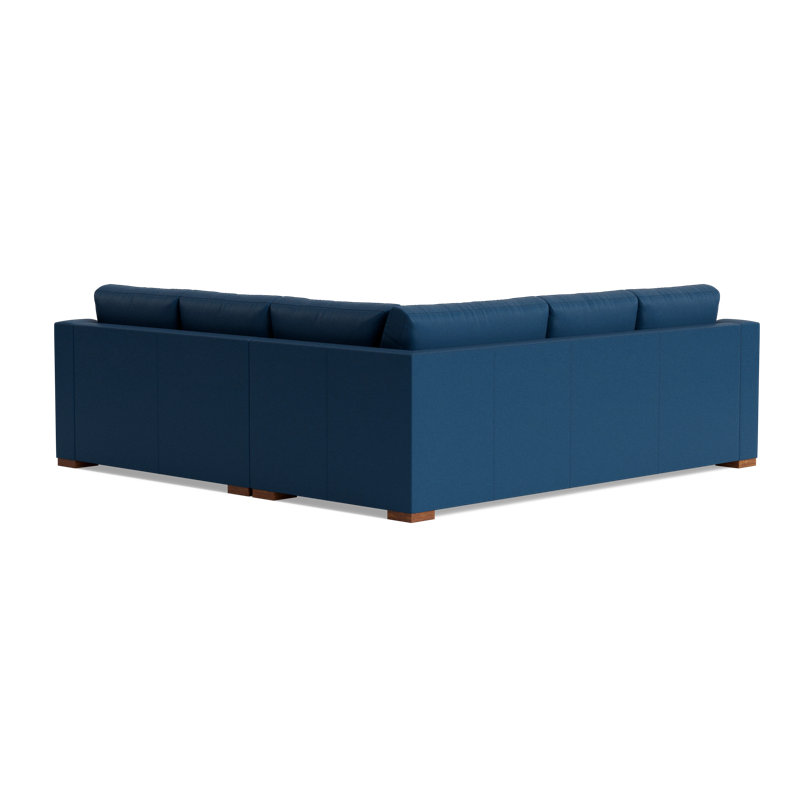 Lucca Corner Sectional (95" X 95" ), Bison Deep Blue Top Grain Leather, Left Hand Facing
