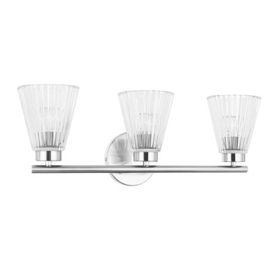 Coiffeuse Merdi - 3 lumières - Verre strié transparent