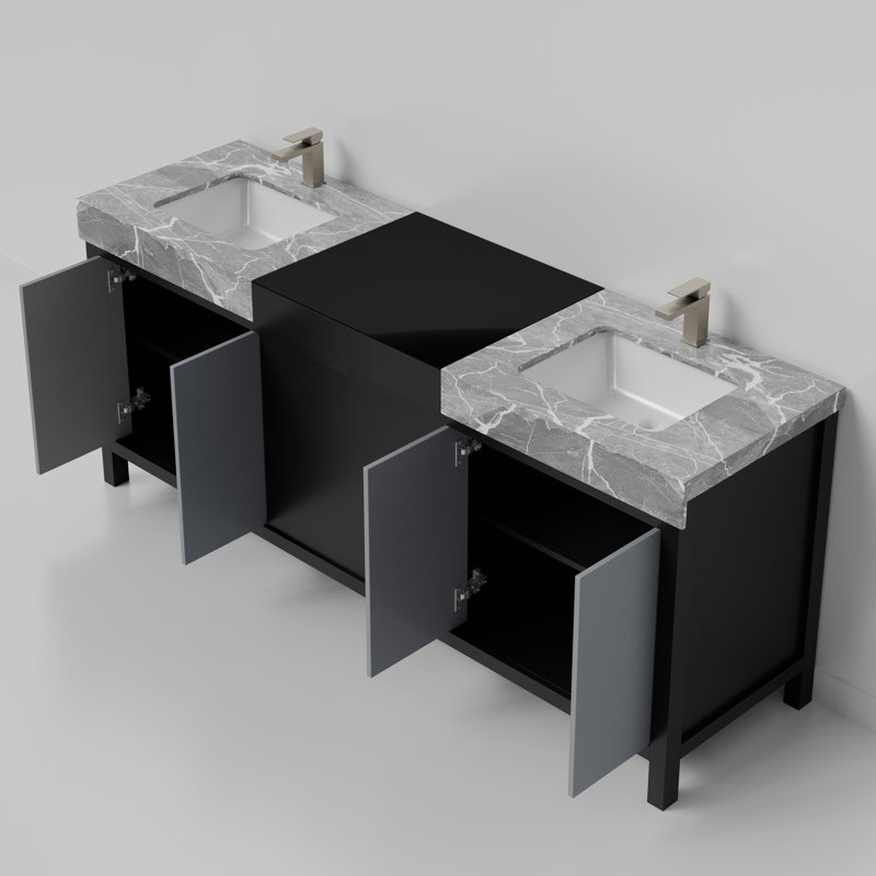 Zilara 80'' Double Bathroom Vanity with Marble Top
