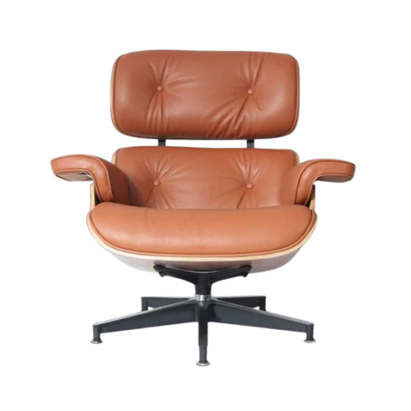 Nairobi Genuine Leather Lounge Chair, Tan